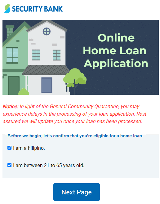 security bank home loan