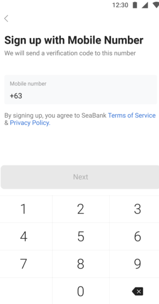 SeaBank Signup With a Mobile Number image