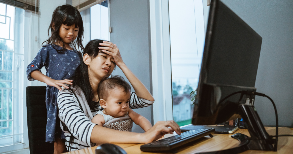 Working from Home in the Philippines stress mother